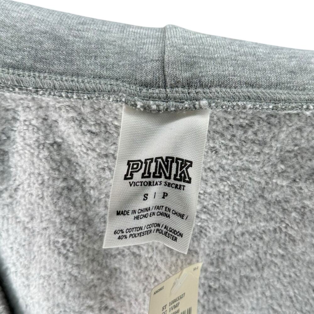 VICTORIAS SECRET VS PINK Gray Sequin Hooded Sweatshirt Women's‎ Size Small NWT - Picture 7 of 7